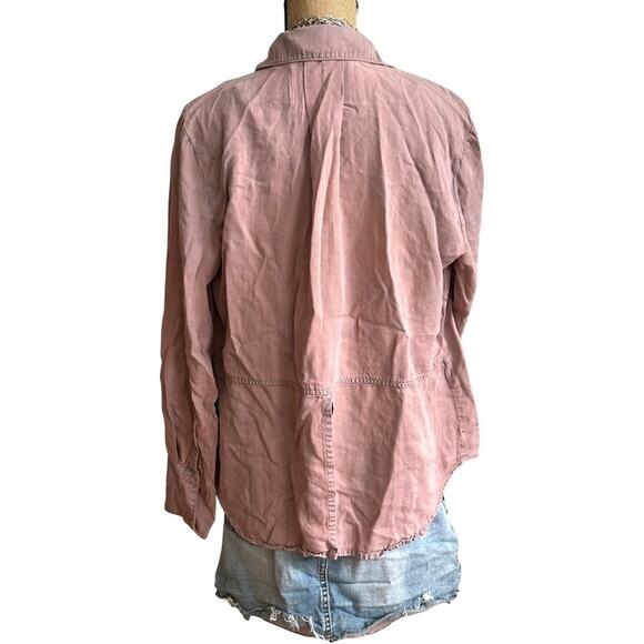 ANTHRO - BELLA DAHL women's Tencel lyocell Bella Dahl Button Down Shirt Jacket - Picture 12 of 13